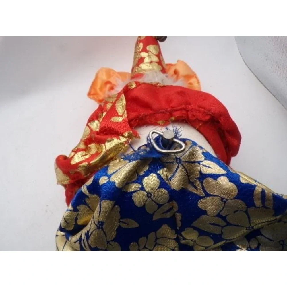 Vintage Porcelain Sitting Clown Doll Hand‎ Painted Face Music Box Works